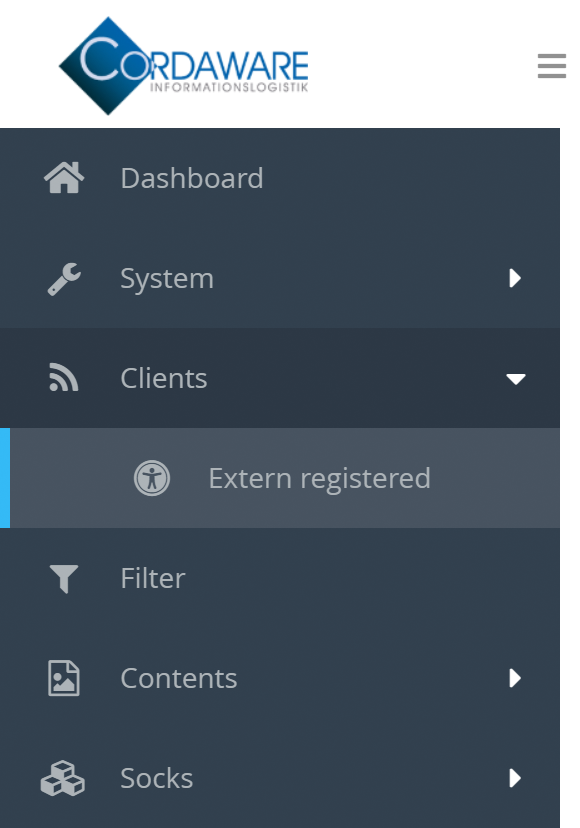 Clients Extern registered